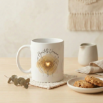 Keramisk krus med minimalistisk kaffekopp illustrasjon