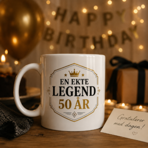 Bursdagskrus med teksten En ekte legend 50 år