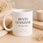 Venninne krus med teksten Beste venninne og Min valgte familie