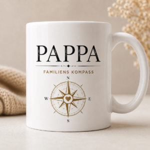 Pappa krus med teksten Familiens kompass og kompassmotiv