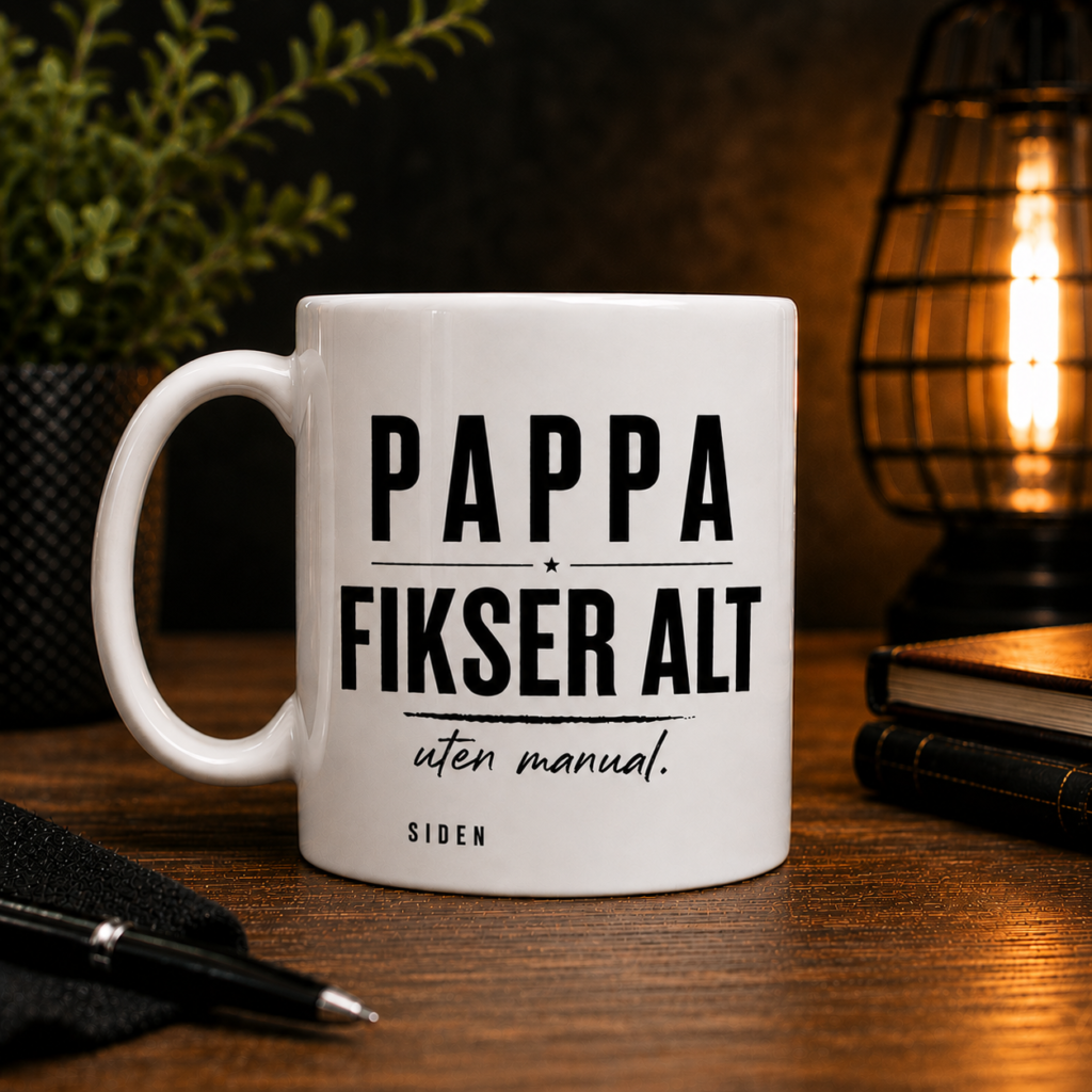 Pappa fikser alt uten manual - personlig krus front