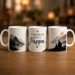 To krus som viser front og bakside av Verdens beste pappa design